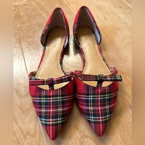Women’s J. Crew Red Plaid D’Orsay shoes